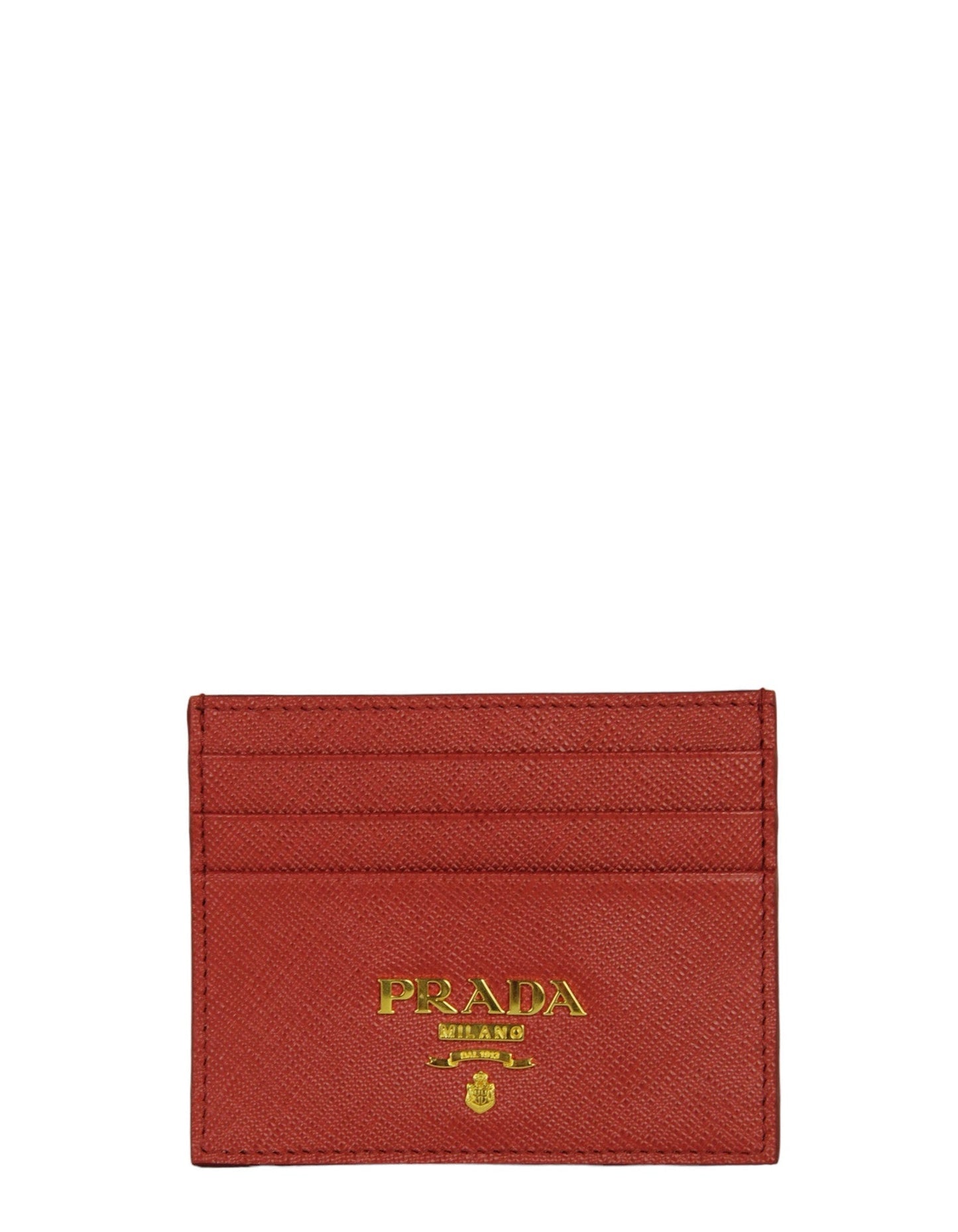 Prada Fiery Red Saffiano Leather Card Holder