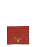 Prada Fiery Red Saffiano Leather Card Holder