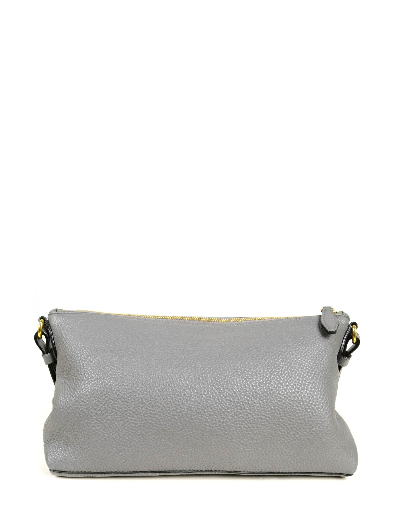 Prada Marmo Grey Leather Messenger Crossbody Bag