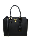 Prada Black Saffiano Small Top Handle Crossbody Bag 1BA113