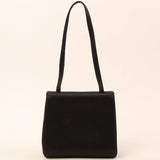 CHANEL Around 2000 Made Silk Satin Rhinestone Camellia Cc Mark Mini Top Handle Bag Black