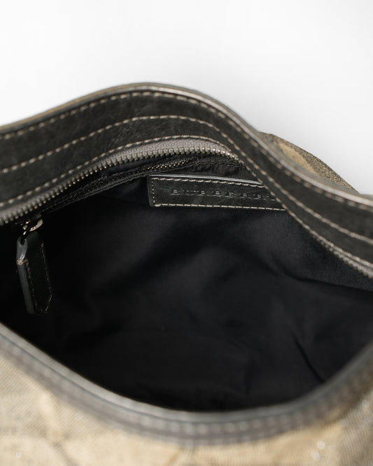 Burberry Fairby Hobo Shimmer Nova Check Canvas With Leather Bag
