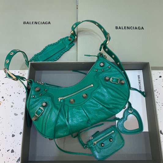 BLN-Ciaga Le Cagole XS Shoulder Bag In Dark Green, For Women,  Bags 13in/33Amelia