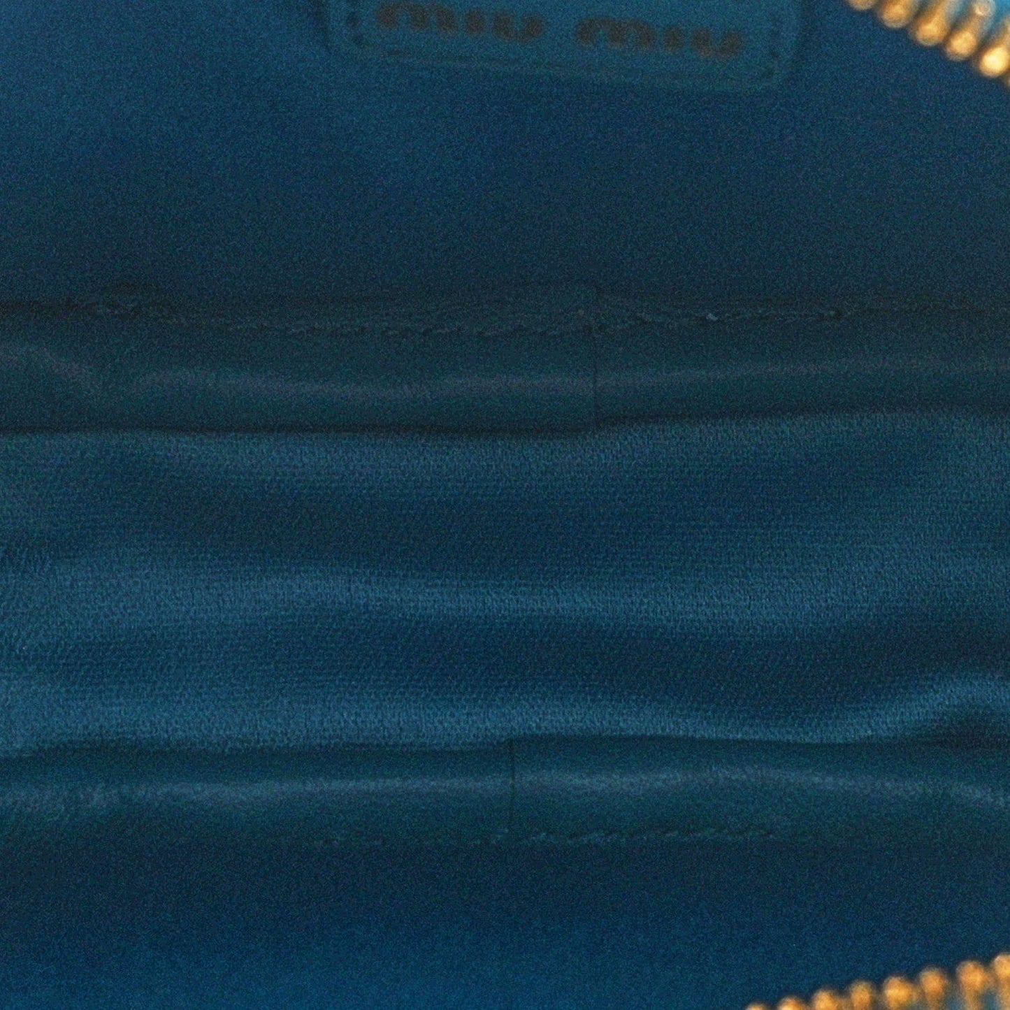 Miu Miu Calfskin Micro Beau Bag Voyage Blue