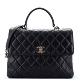 CHANEL Trendy CC Top Handle Bag Quilted Lambskin Large
