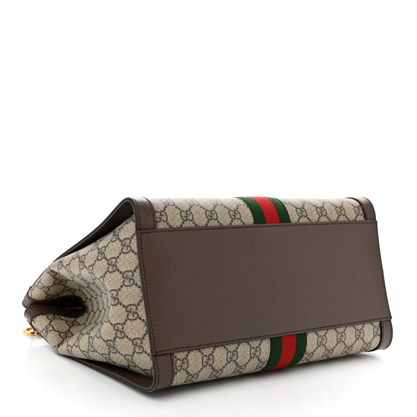 Amelia GG Supreme Monogram Web Medium Ophidia Tote Bag Brown
