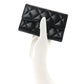 Amelia Caviar Quilted Flap Card Holder Black
