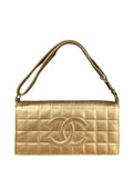 Chanel Gold Leather East West Shoulder Bag 2001