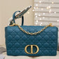 LARGE CARO BAG 28 DEEP OCEAN BLUE SUPPLE CANNAGE CALFSKIN Amelia