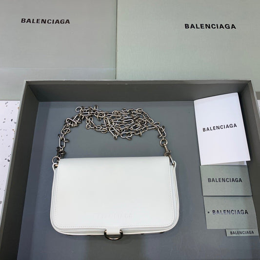 BLN-Ciaga Bondage Wallet With Chain White, For Women,  Bags 8in/20cm