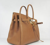 Hermes Birkin 35cm Togo Leather Handbags Light Coffee Golden
