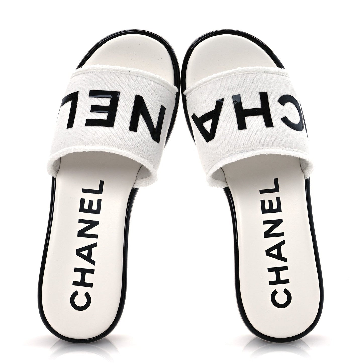 Amelia Cotton Logo Mule Sandals 39 White Black
