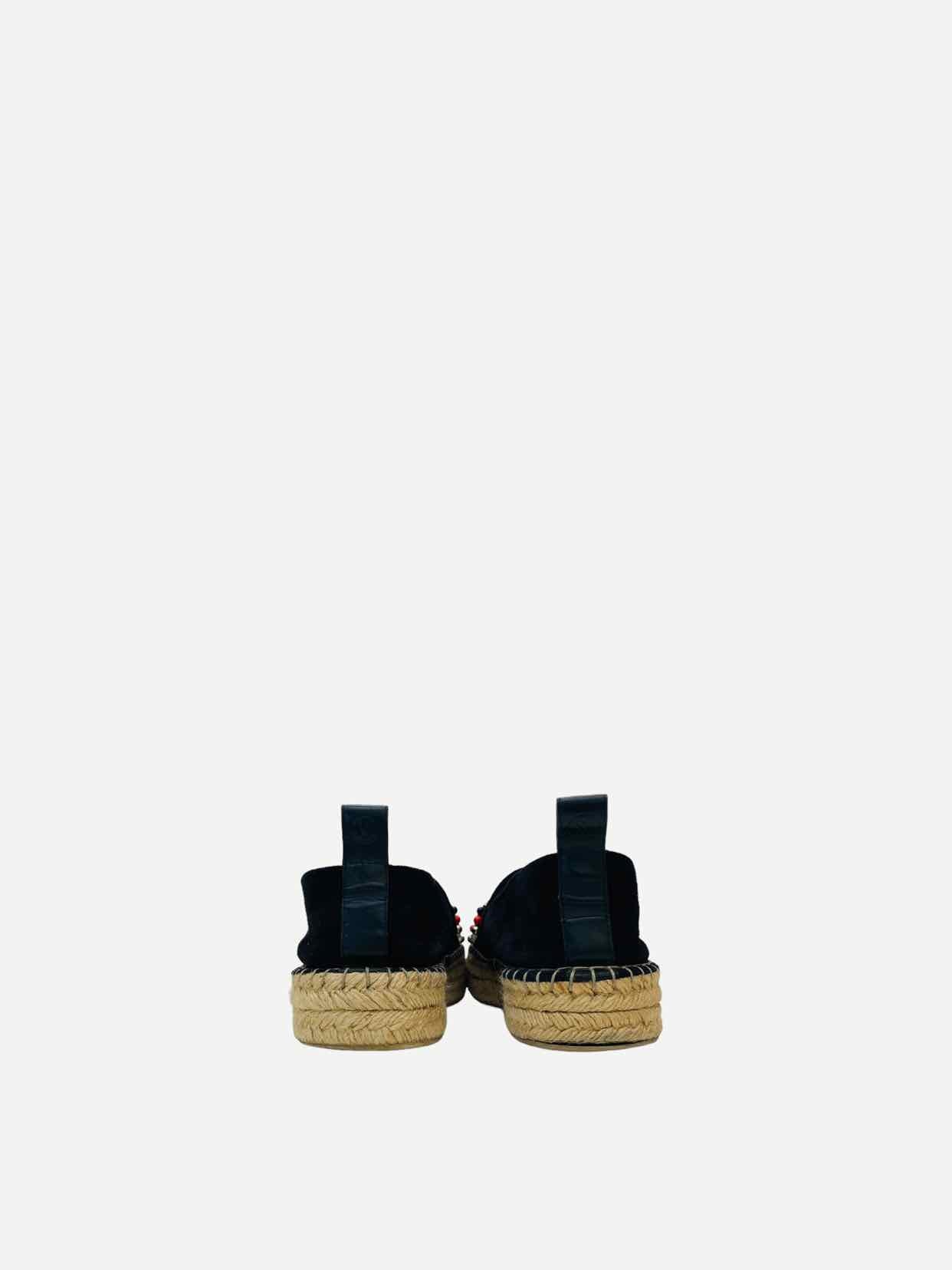 LOUIS VUITTON Espadrille Black Size EU 40 Flats