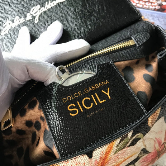 DG Medium Sicily Handbag Unique Print Motifs Muticolour For Women 10.2in/26AmeliaDG