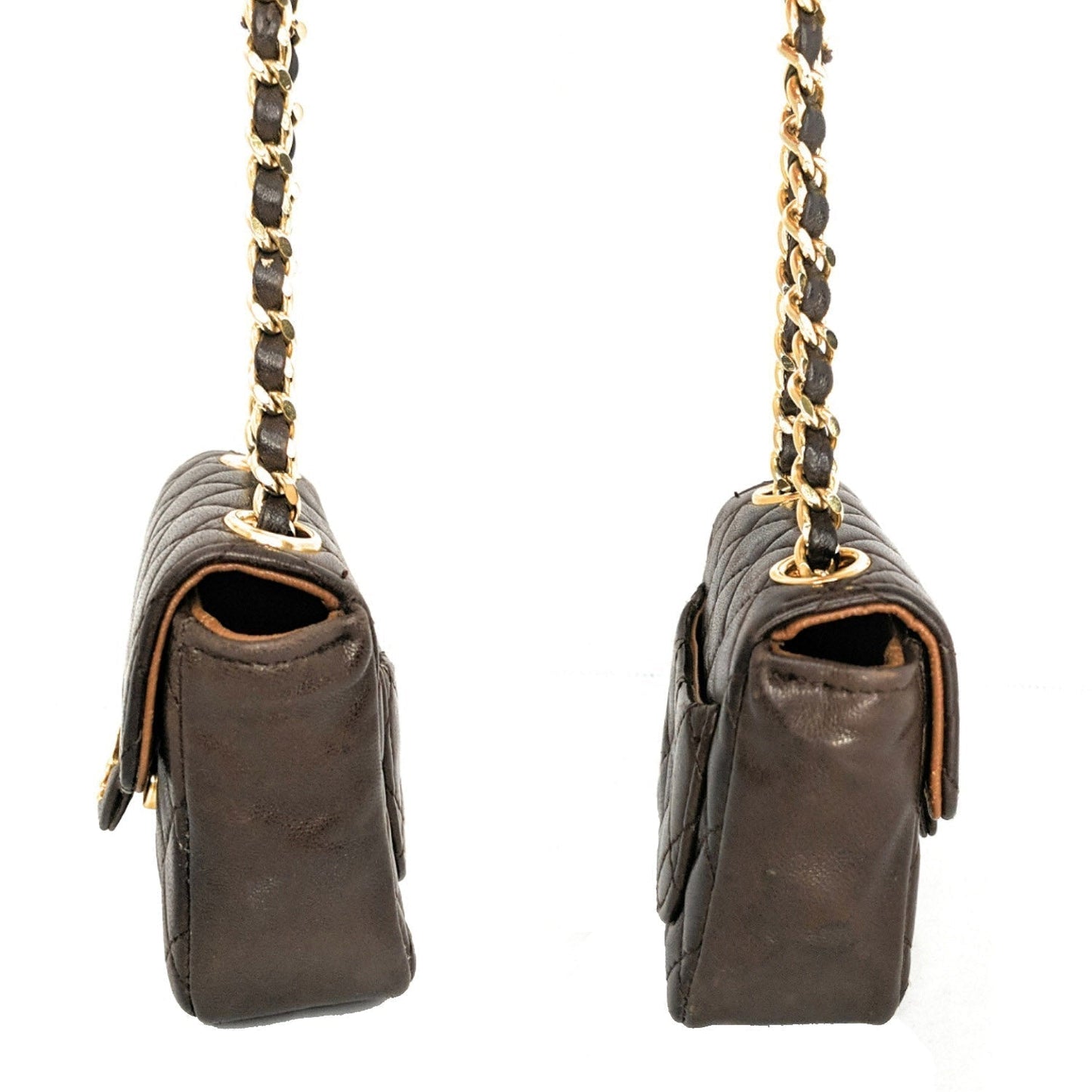 Chanel   Brown Quilted Micro Belt Bag