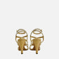 CHANEL Beige & White Size EU 38 Heeled Sandals