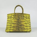Luxury Hermes Birkin 6088 Ladies Lizard Leather Yellow Bag