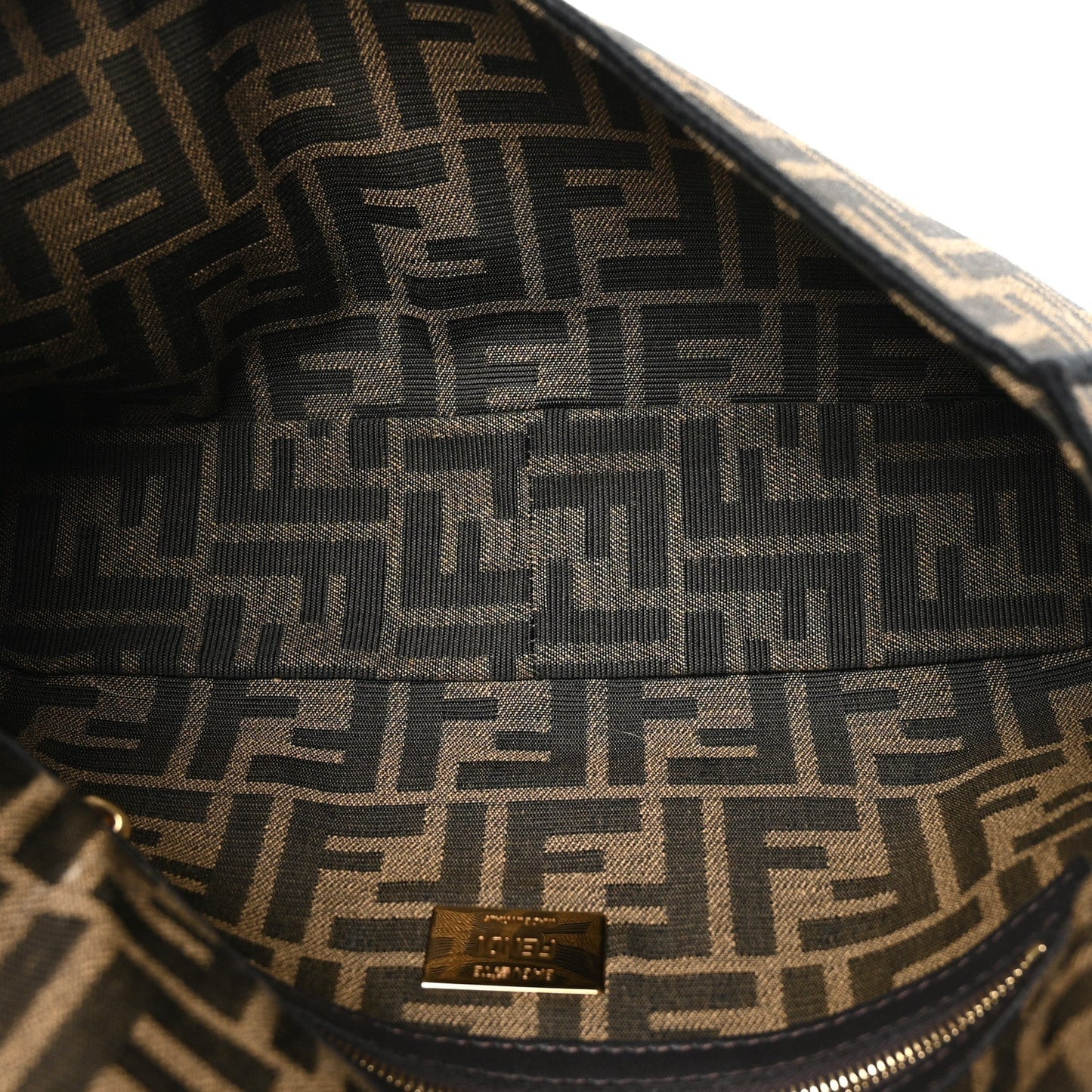Amelia Fabric Jacquard FF 1974 Medium Baguette Tobacco Moro Black