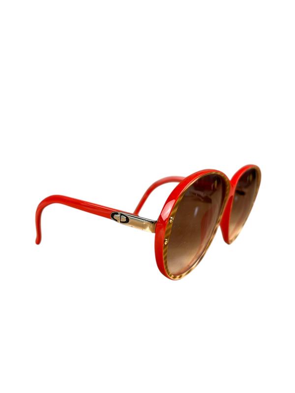 Dior Red Sunglasses With Brown Rim