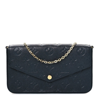 Louis Vuitton Empreinte Pochette Felicie Chain Wallet Black