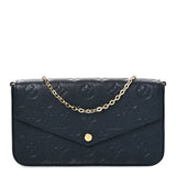 Louis Vuitton Empreinte Pochette Felicie Chain Wallet Black