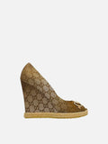 GUCCI Metallic Gold GG Size EU 40.5 Wedges