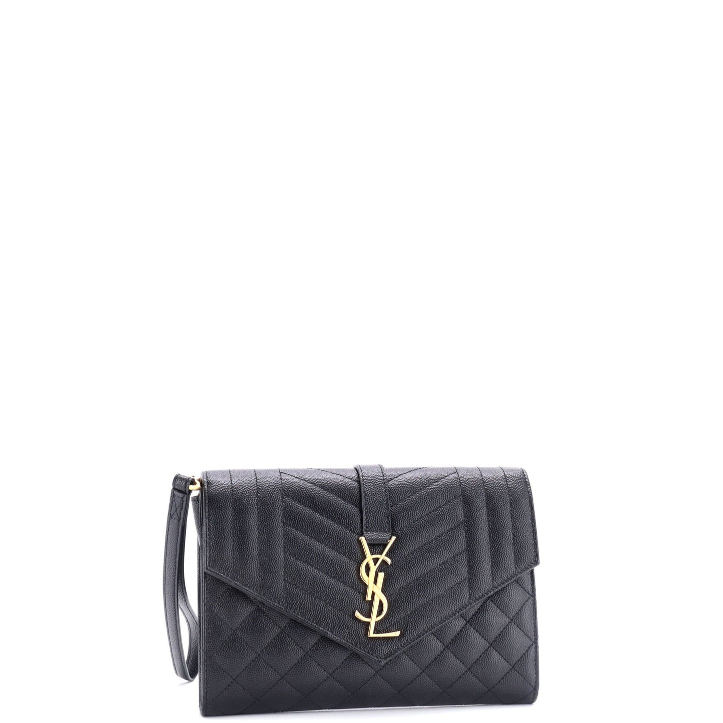 Classic Monogram Envelope Wristlet Clutch Mixed Matelasse Leather