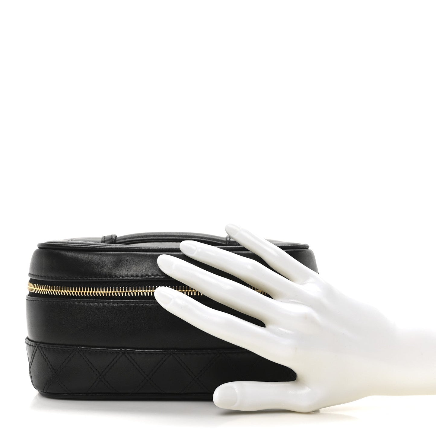 Amelia Lambskin Vanity Cosmetic Case Black