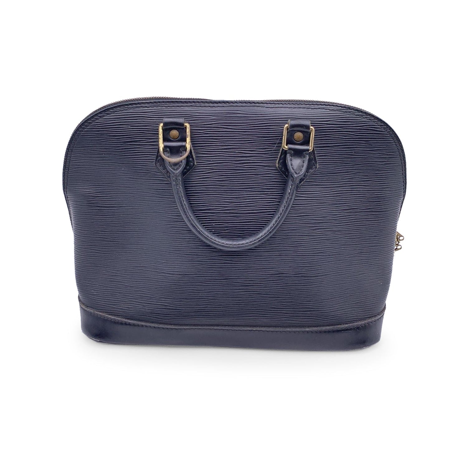 LOUIS VUITTON   Black Epi Leather Alma Top Handle Bag