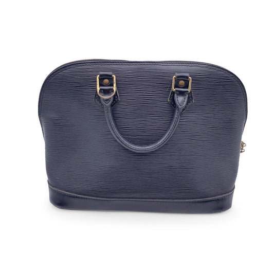 LOUIS VUITTON   Black Epi Leather Alma Top Handle Bag