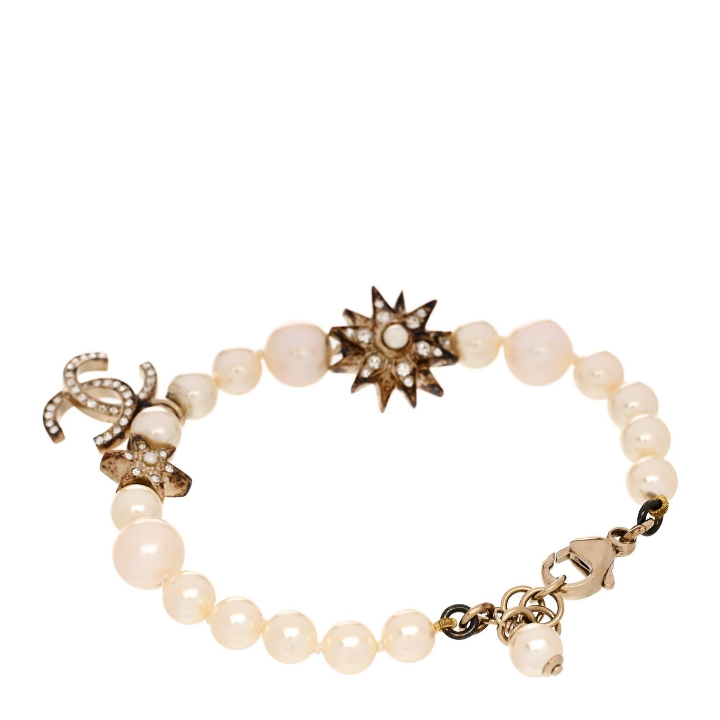 Amelia Pearl Crystal Star CC Bracelet Gold