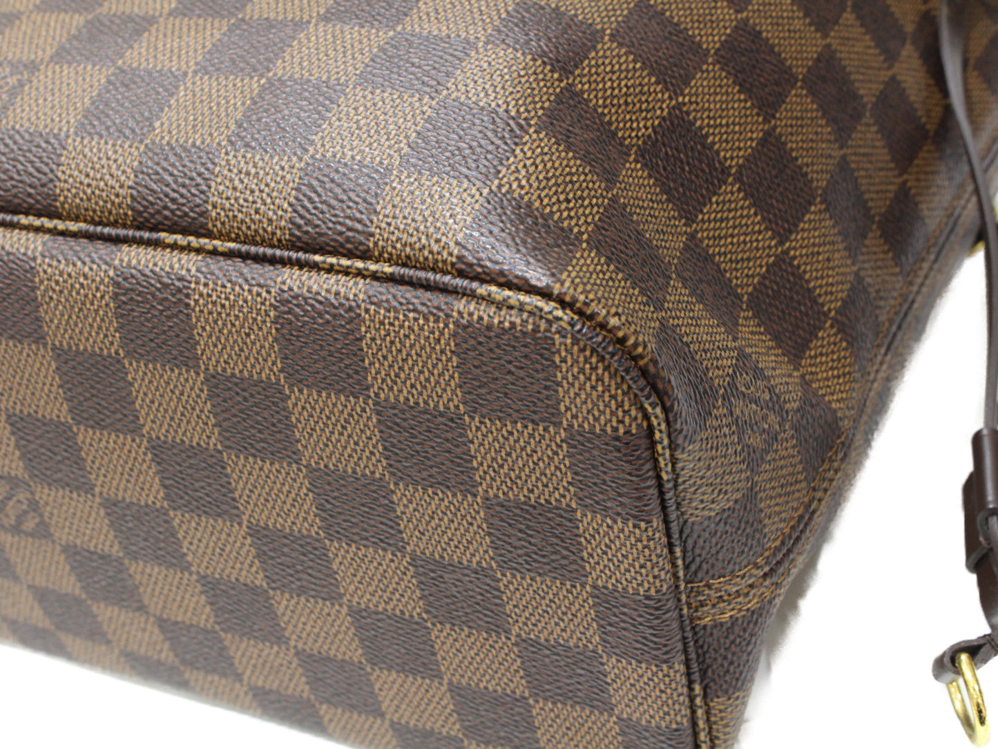Louis Vuitton Neverfull PM Tote Bag Pouch Damier Ebene Brown