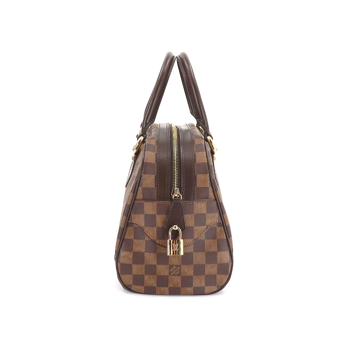 Louis Vuitton Damier Duomo Hand Bag Ebene Gold Metal Fittings