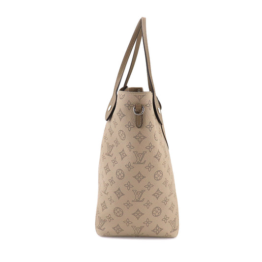 Louis Vuitton Mahina Hina MM Tote Bag Leather Galle With Pouch Silver Metal Fittings