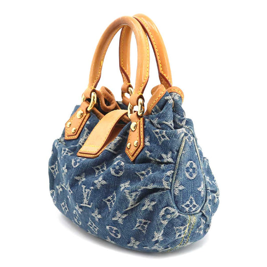 Louis Vuitton Monogram Denim Pleaty Canvas Leather Blue