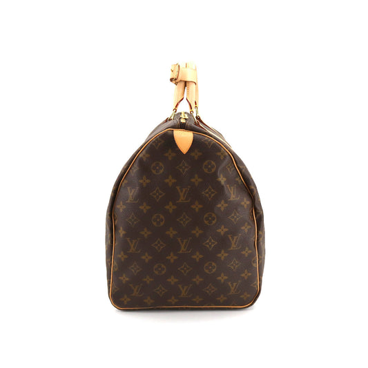 Louis Vuitton Monogram Keepall 55 Boston Bag Brown