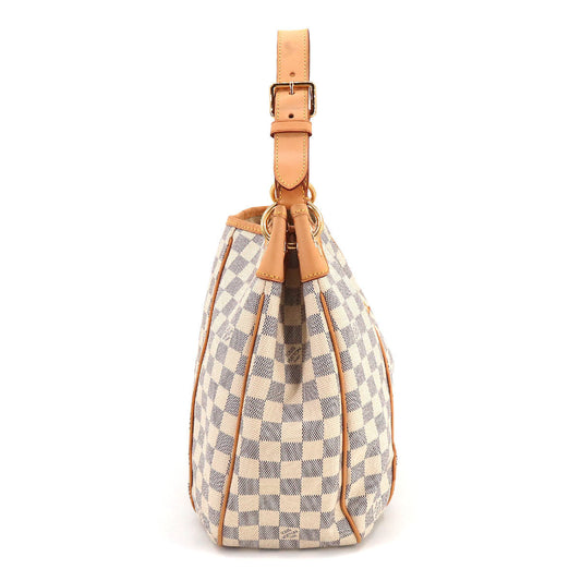 Louis Vuitton Damier Azur Galliera PM Shoulder Bag White Gray