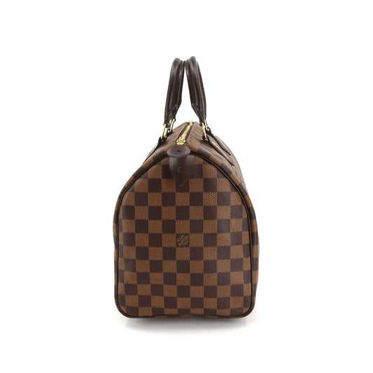 Louis Vuitton Damier Speedy 30 Hand Bag Ebene Brown Gold Hardware