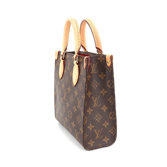 Louis Vuitton Monogram Sac Plat BB 2 Way Hand Shoulder Bag Brown