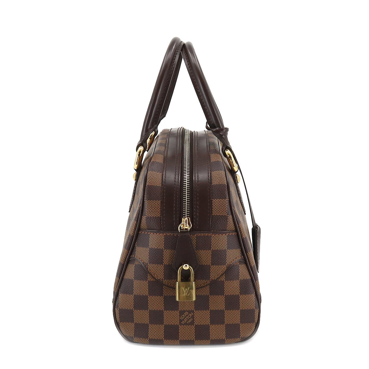 Louis Vuitton Damier Duomo Hand Bag Ebene Gold Metal Fittings
