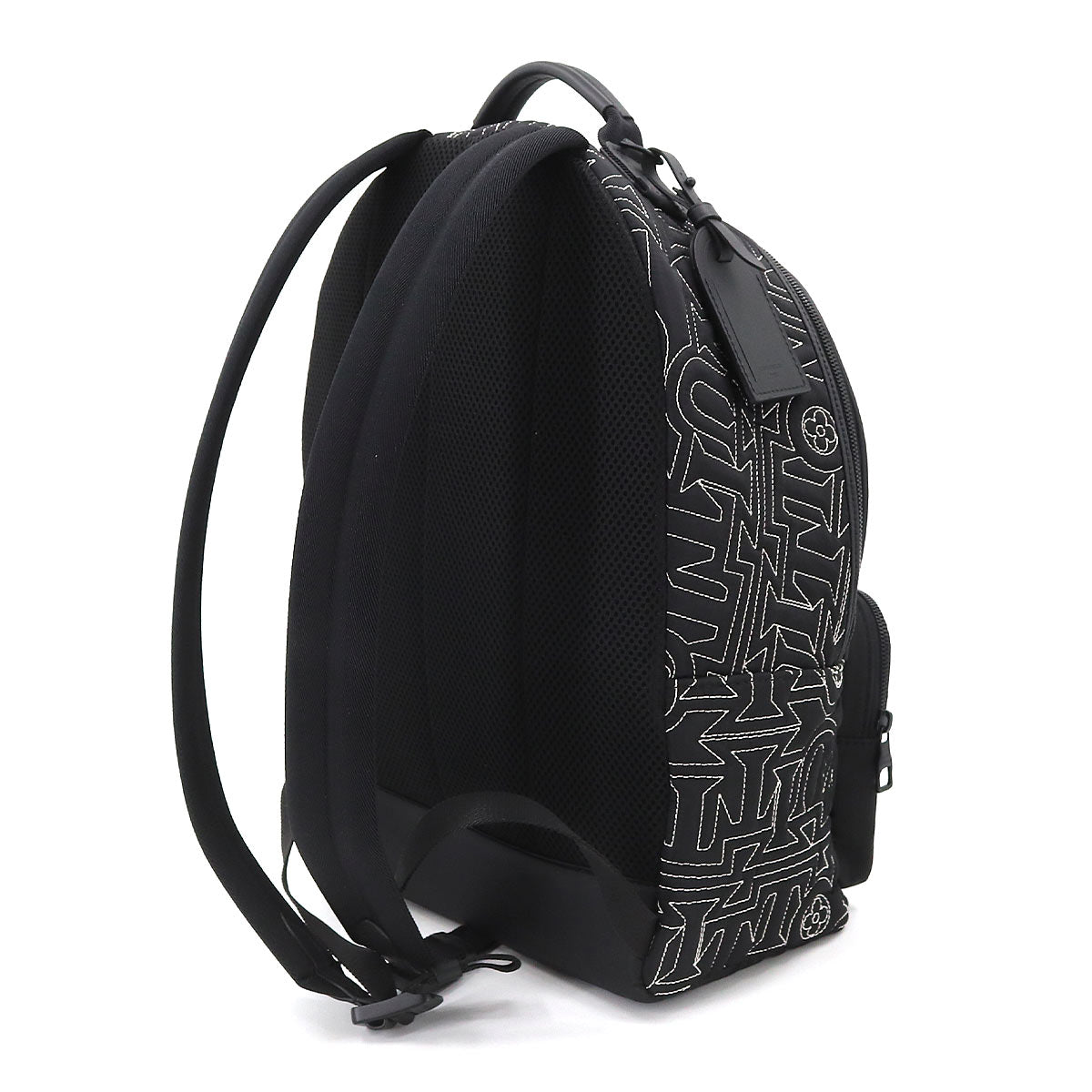 Louis Vuitton Backpack Multi-pocket Rucksack Nylon Leather Black
