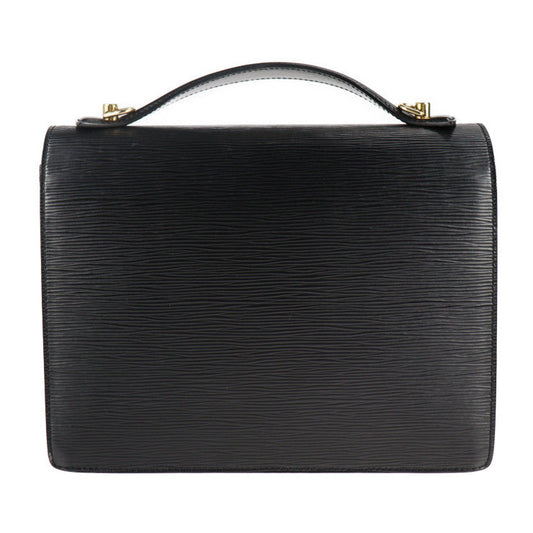 Louis Vuitton Monceau Handbag Epi Leather Noir 2way Business Bag