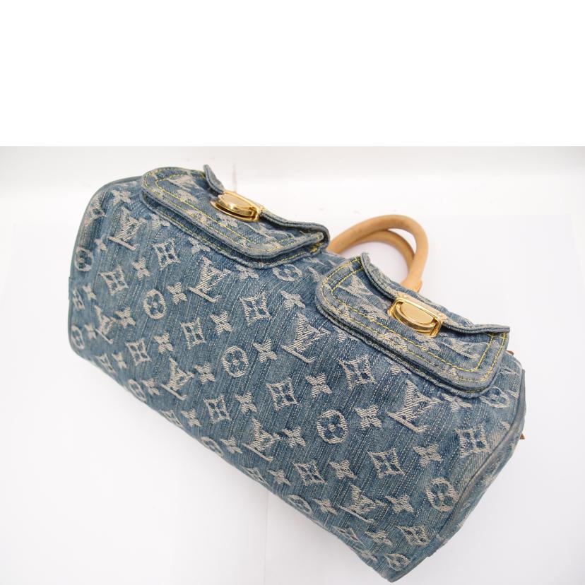Louis Vuitton Neo Speedy Handbag Mini Boston Bag Monogram Denim Blue