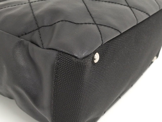 Chanel Tote Bag Paris Biarritz PM Leather Black