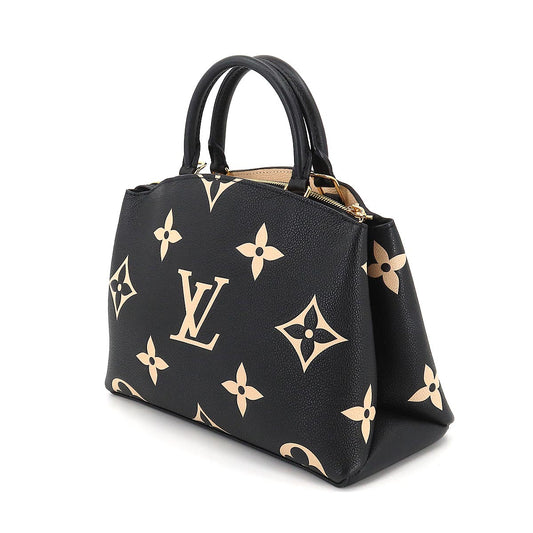 Louis Vuitton Bicolor Monogram Emplant Petit Palais PM Shoulder Bag Black Beige