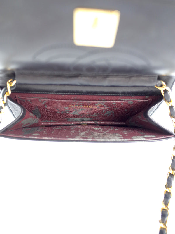 Chanel Matelasse Mini Chain Shoulder Bag Black