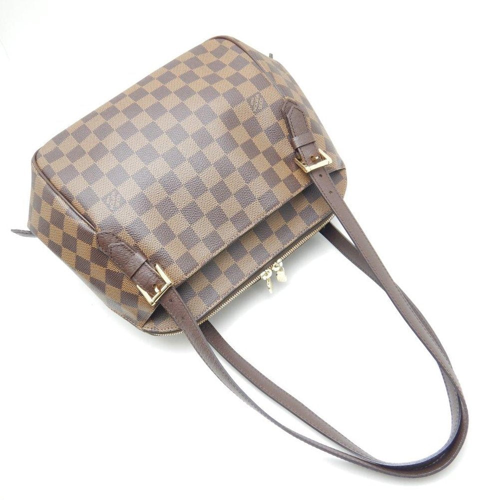 Louis Vuitton Damier Belem MM Ebene Shoulder Tote Brown