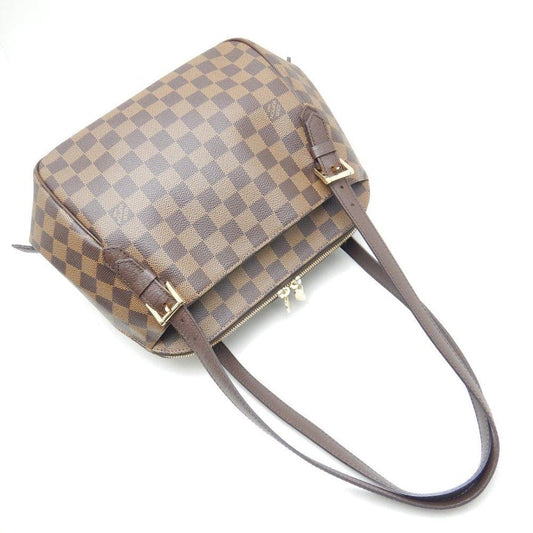 Louis Vuitton Damier Belem MM Ebene Shoulder Tote Brown