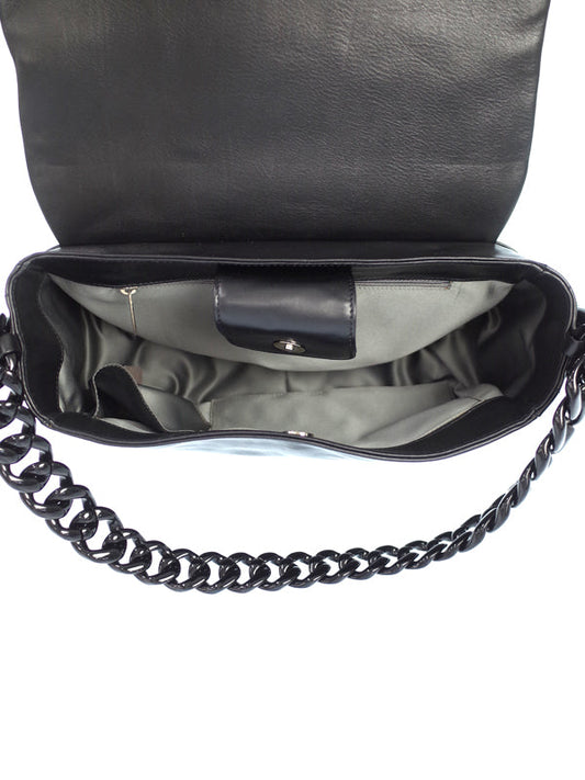 Chanel Coco Mark Plastic Chain Shoulder Bag Black