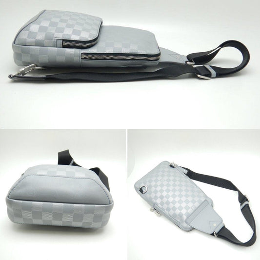 Louis Vuitton Damier Anfini Avenue Sling Bag Silver Gray Body Bag